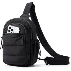 〽️Women Black Puffer Crossbody Hobo Fanny Packs Travel Hiking Small Sling Bag